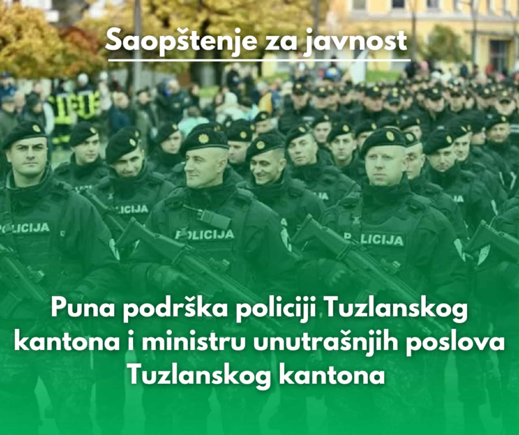 Podrška Policiji Tuzlanskog kantona i ministru unutrašnjih poslova TK u odlučnoj borbi protiv pedofilije i zaštiti građana