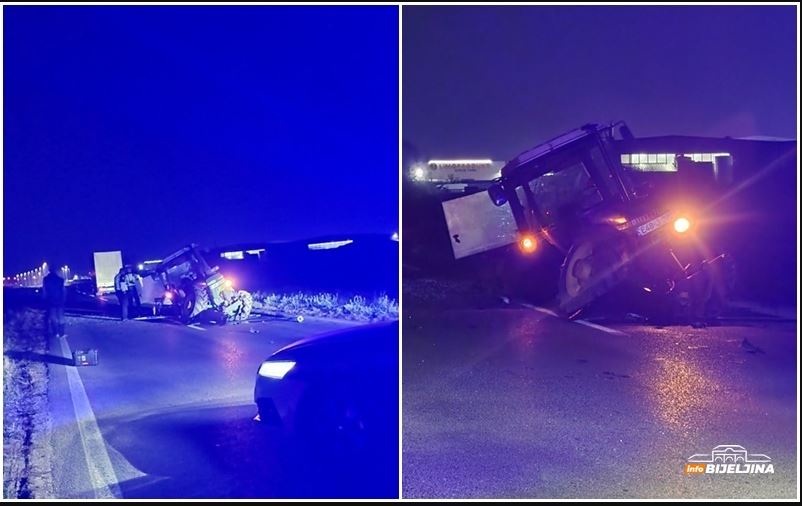 Jezivi prizori na mjestu sudara kod Bijeljine, traktor prepolovljen (FOTO)