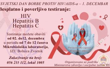 Od danas i narednih 10 dana besplatno testiranje na HIV i hepatitis u zvorničkoj bolnici