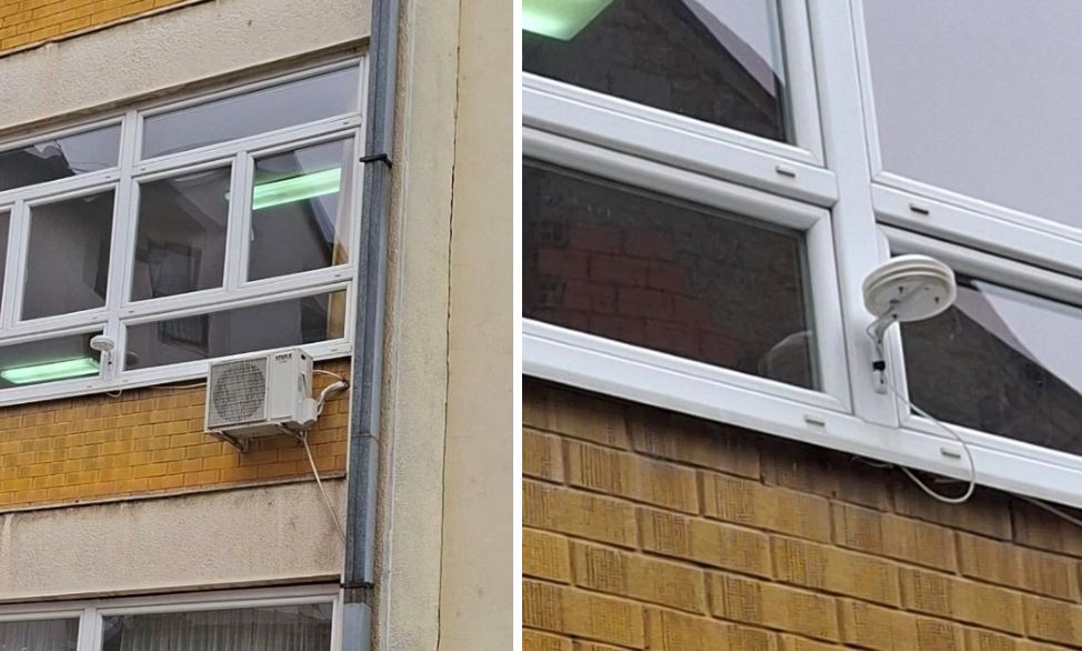 Zvornik unapređuje praćenje kvaliteta vazduha, senzor za mjerenje kvaliteta vazduha postavljen na objektu SŠC Zvornik