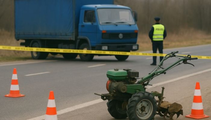 Sudar teretnog vozila i motokultivatora, povrijeđena osoba prevezena u zvorničku bolnicu