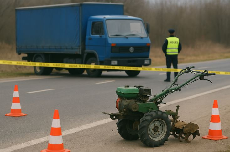 Sudar teretnog vozila i motokultivatora, povrijeđena osoba prevezena u zvorničku bolnicu