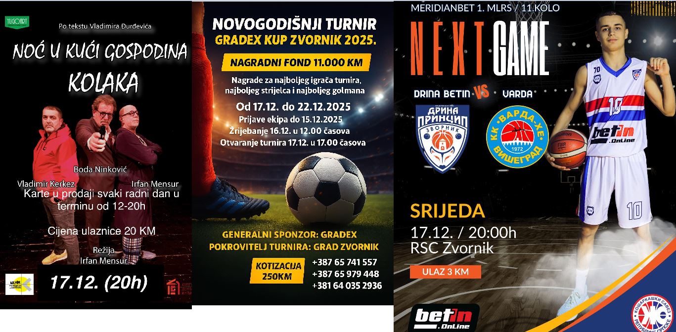 Tri događaja, jedna večer: Futsal spektakl, neporaženi košarkaši i pozorišna predstava u Zvorniku