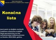 Konačna lista: Sufinansiranje prevoza učenika povratnika 2025/2026