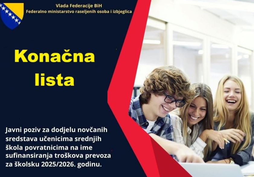 Konačna lista: Sufinansiranje prevoza učenika povratnika 2025/2026