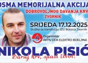 Osma memorijalna akcija darivanja krvi „Nikola Pisić“ 17. decembra u Zvorniku