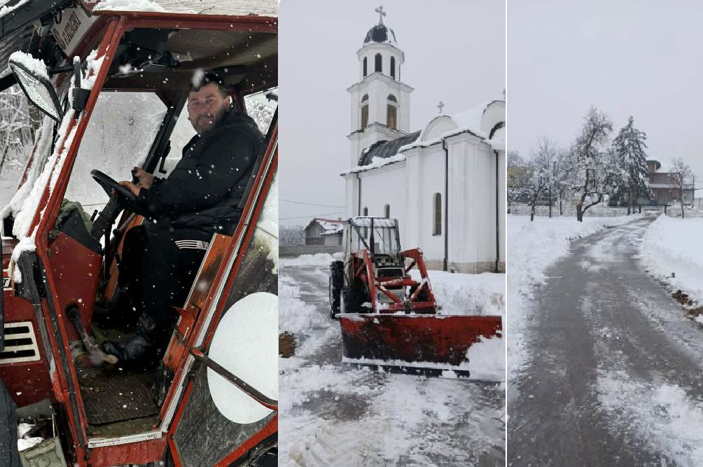 Ibro Jahić na Badnji dan čisti snijeg ispred crkava u Osmacima i Dubnici: „Dvorišta džamija i crkava uvijek čistim besplatno, od srca“ (FOTO)