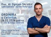 Doc. dr Ognjan Skrobić ordiniraće u JZU Bolnica Zvornik u četvrtak, 26. februara.