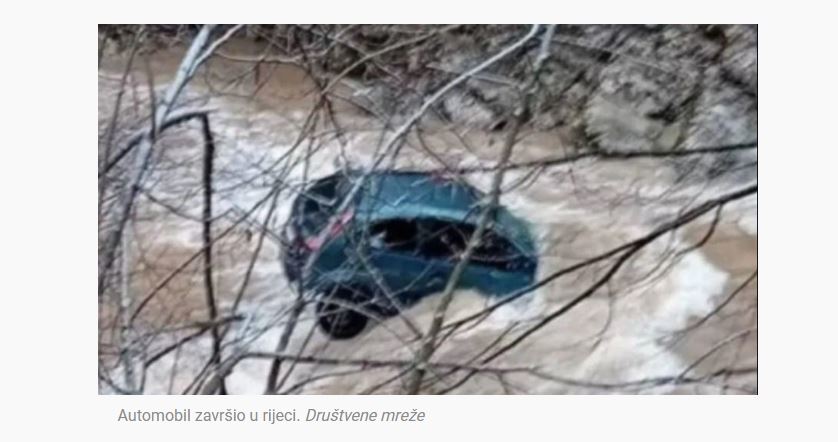U slijetanju automobila u rijeku Drinjača kod Kladnja smrtno stradalo lice iz Zvornika (FOTO)