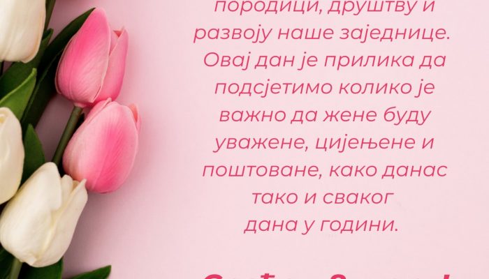 Gradonačelnik Zvornika Bojan Ivanović uputio sugrađankama čestitku povodom 8. marta