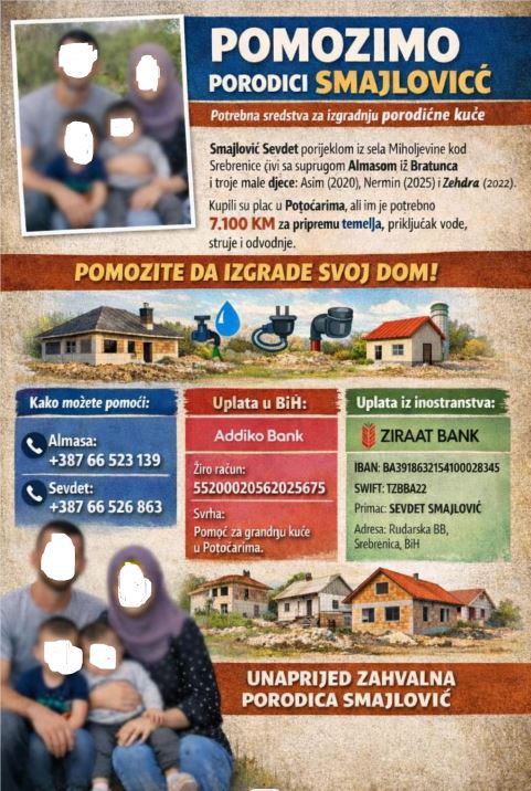 Apel za podršku porodici Smajlović iz Potočara da imaju vlastiti dom