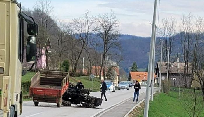 Jedno lice zadobilo povrede u sudaru automobila i traktora (FOTO)