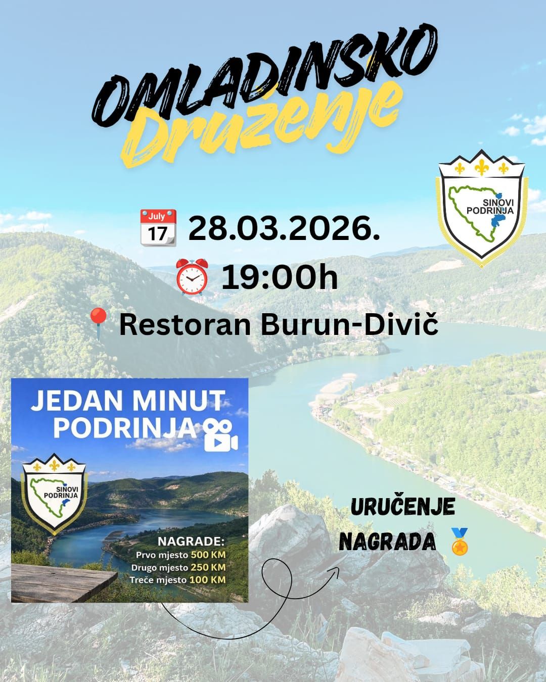Omladinsko druženje na Diviču: „Sinovi Podrinja“ pozivaju mlade na zajedničko veče