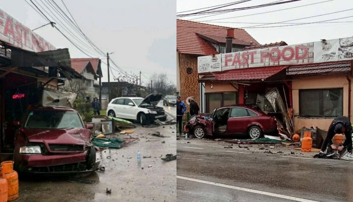 Saobraćajna nesreća: Automobil udario u objekat fast food-a