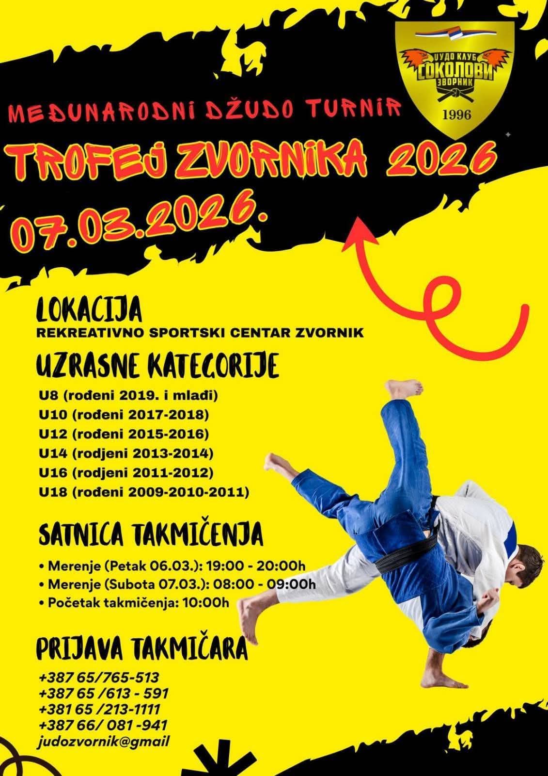 Zvornik domaćin 8. međunarodnog džudo turnira „Trofej Zvornika“