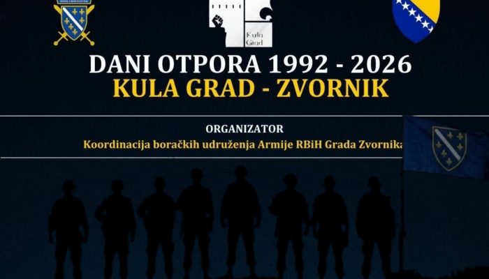 U srijedu centralni dio manifestacije Dani otpora Zvornik-Kula Grad 1992-2026