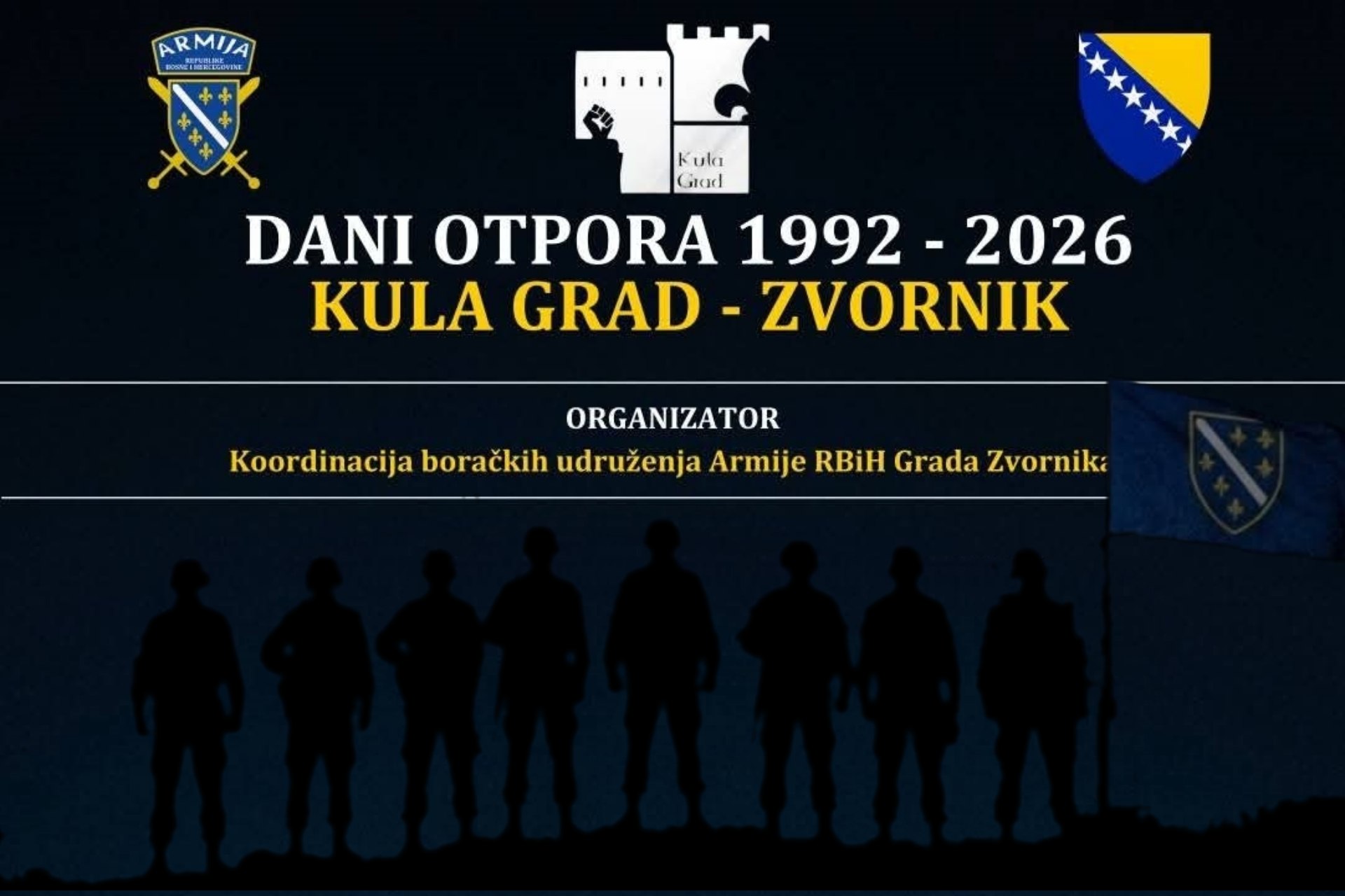 U srijedu centralni dio manifestacije Dani otpora Zvornik-Kula Grad 1992-2026