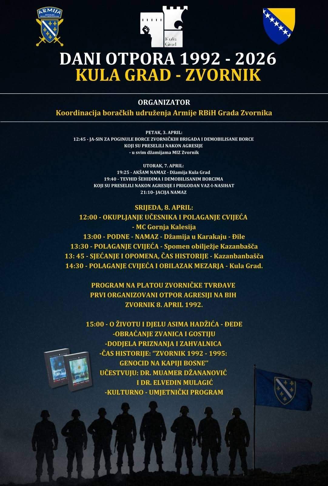 U srijedu centralni dio manifestacije Dani otpora Zvornik-Kula Grad 1992-2026