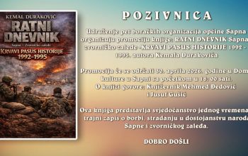 Uskoro promocija knjige „Ratni dnevnik: Sapna – zvorničko zaleđe – Krvavi pasus historije 1992–1995“ autora Kemal Duraković