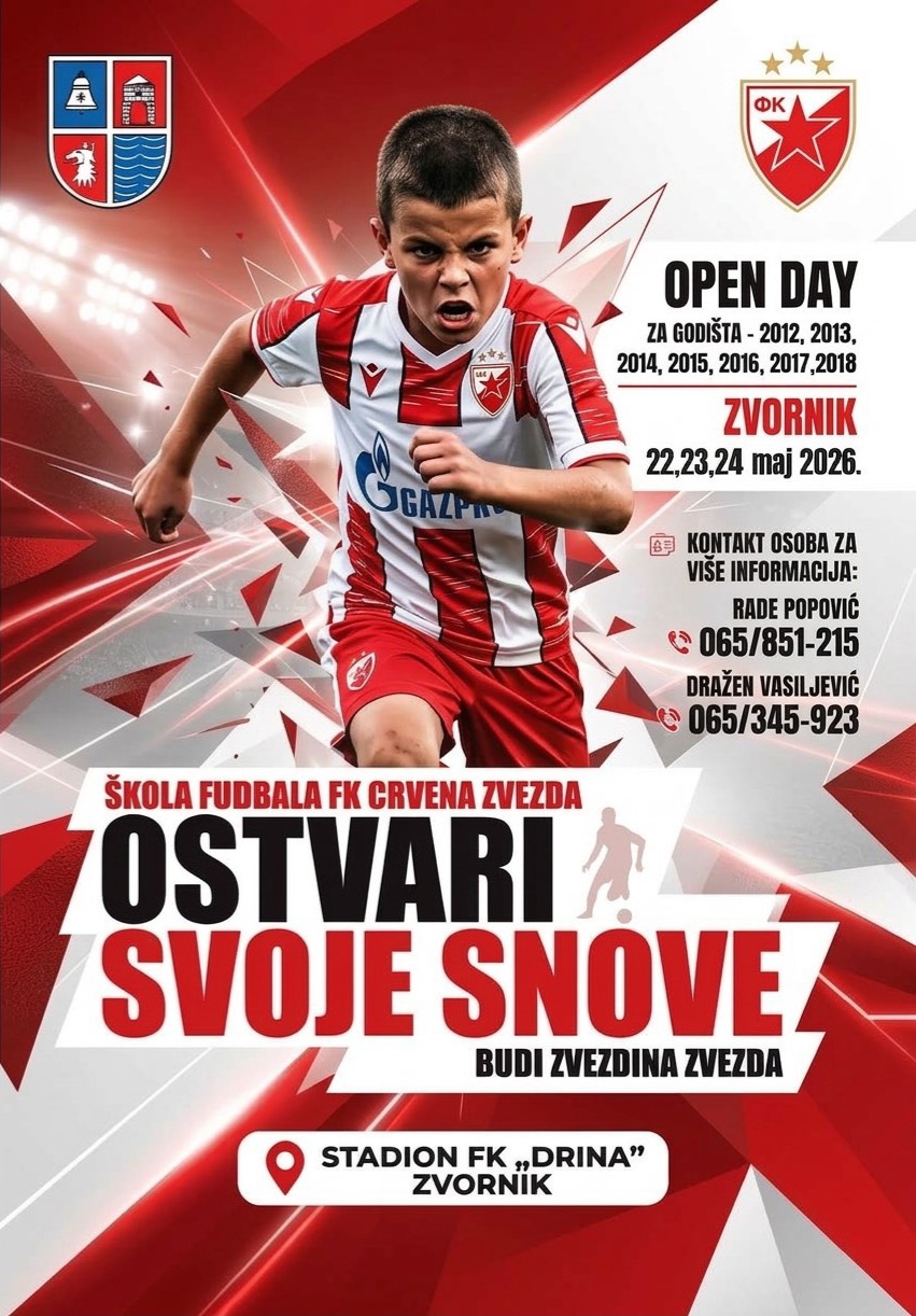 Škola fudbala Crvene zvezde stiže u Zvornik: Prilika za mlade talente
