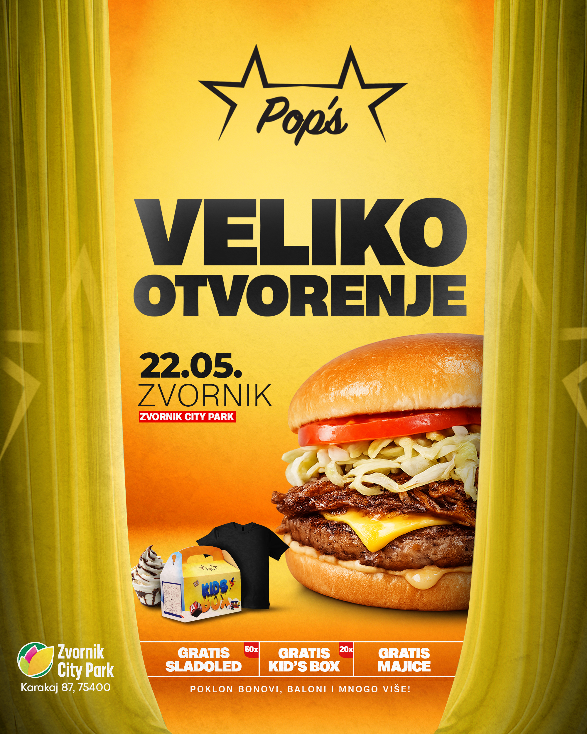 NAJVEĆI DOMAĆI LANAC BRZE HRANE STIŽE U ZVORNIK: POP’S OTVARA DEVETI RESTORAN U ZVORNIK CITY PARKU!