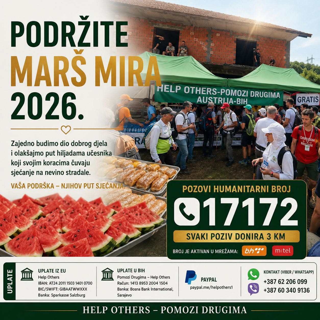 PODRŽITE UČESNIKE MARŠA MIRA 2026 UZ HO HELP OTHERS