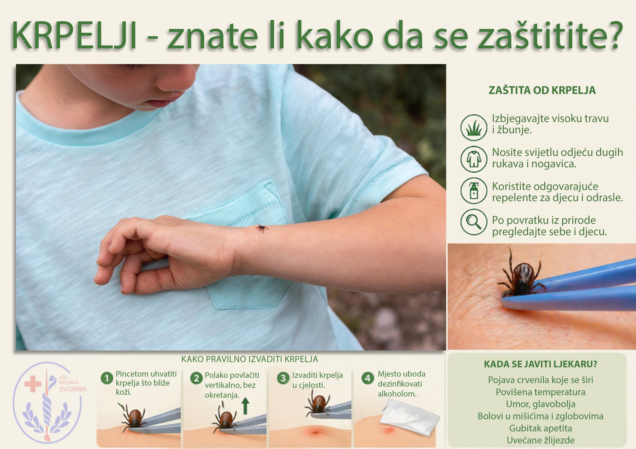 JZU Bolnica Zvornik upozorava: Krpelji mogu predstavljati ozbiljnu opasnost po zdravlje