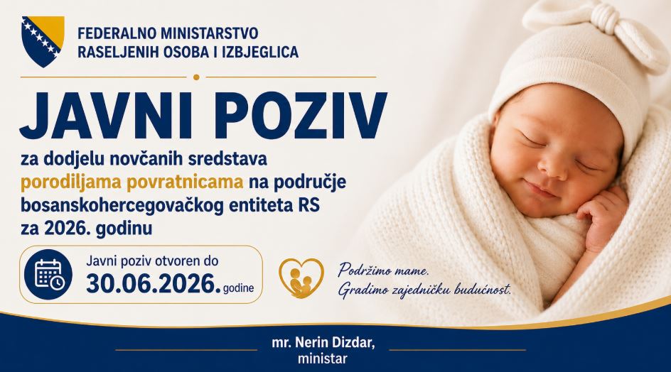 Javni poziv za porodilje povratnice u RS: Do 1.000 KM podrške za novorođenu djecu