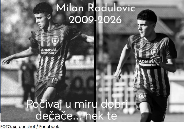 Tragedija: Preminuo mladi fudbaler Milan Radulović (17)