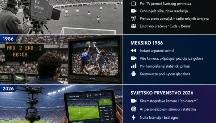 Od prvog TV prenosa Svjetskog prvenstva do 2026. godine: Kako se promijenio način na koji gledamo fudbal