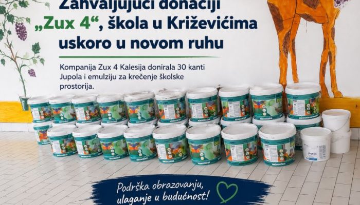 Zahvaljujući donaciji kompanije „Zux 4“, škola u Križevićima uskoro u novom ruhu