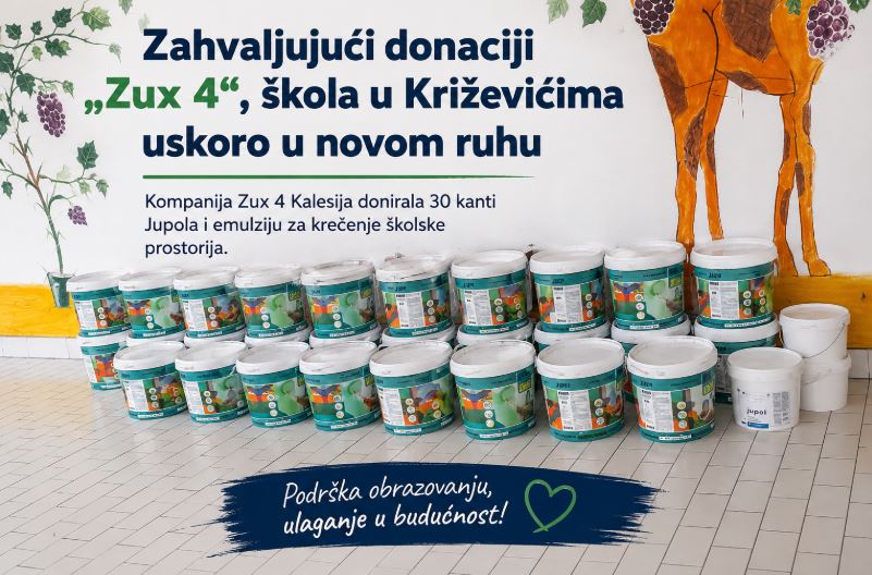 Zahvaljujući donaciji kompanije „Zux 4“, škola u Križevićima uskoro u novom ruhu