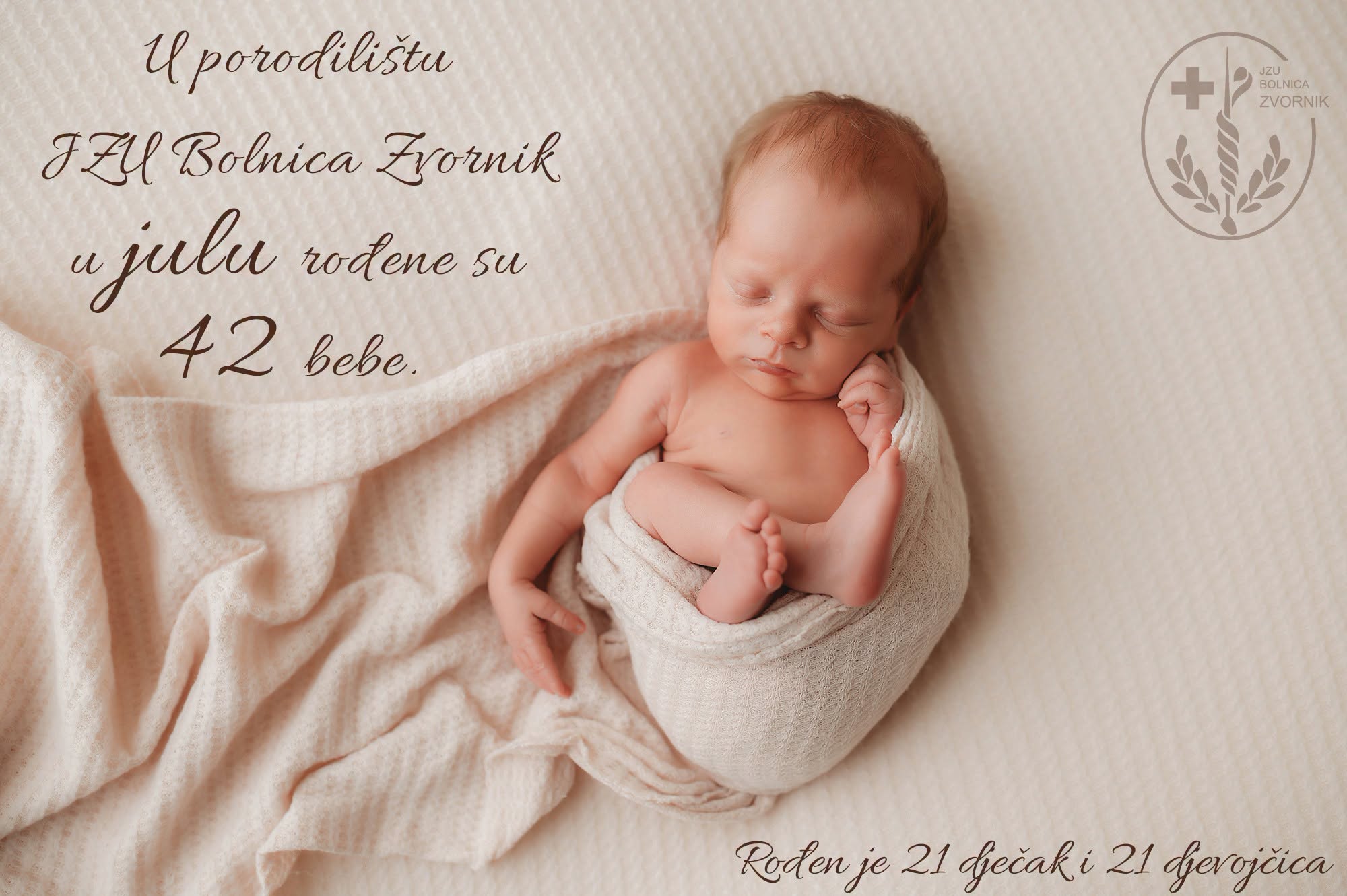 U porodilištu Bolnice Zvornik tokom jula rođene 42 bebe