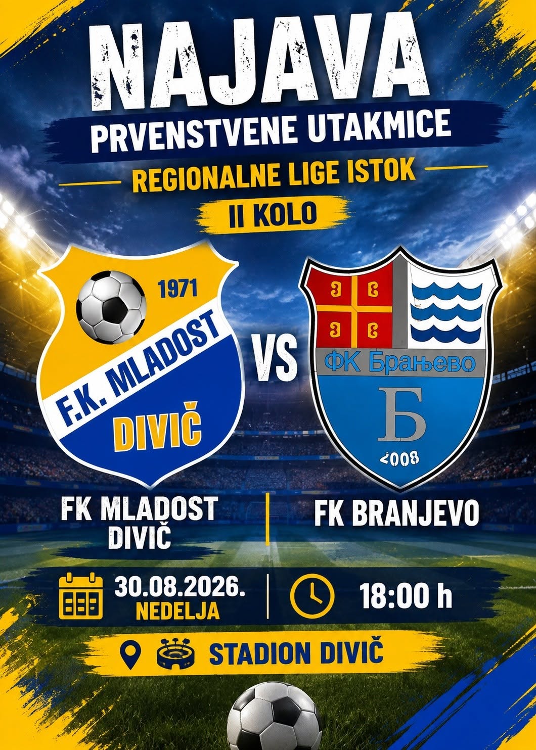 Nastavlja se Regionalna liga, klubovi iz Diviča, Karakaja i Lokanja dočekuju goste iz Branjeva, Gredica i Brčkog