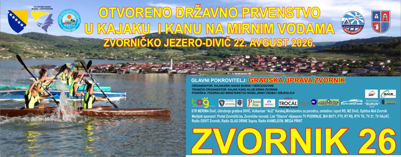 Zvorničko jezero domaćin velikog kajakaškog spektakla: U Divič stižu klubovi iz cijele BiH i Srbije