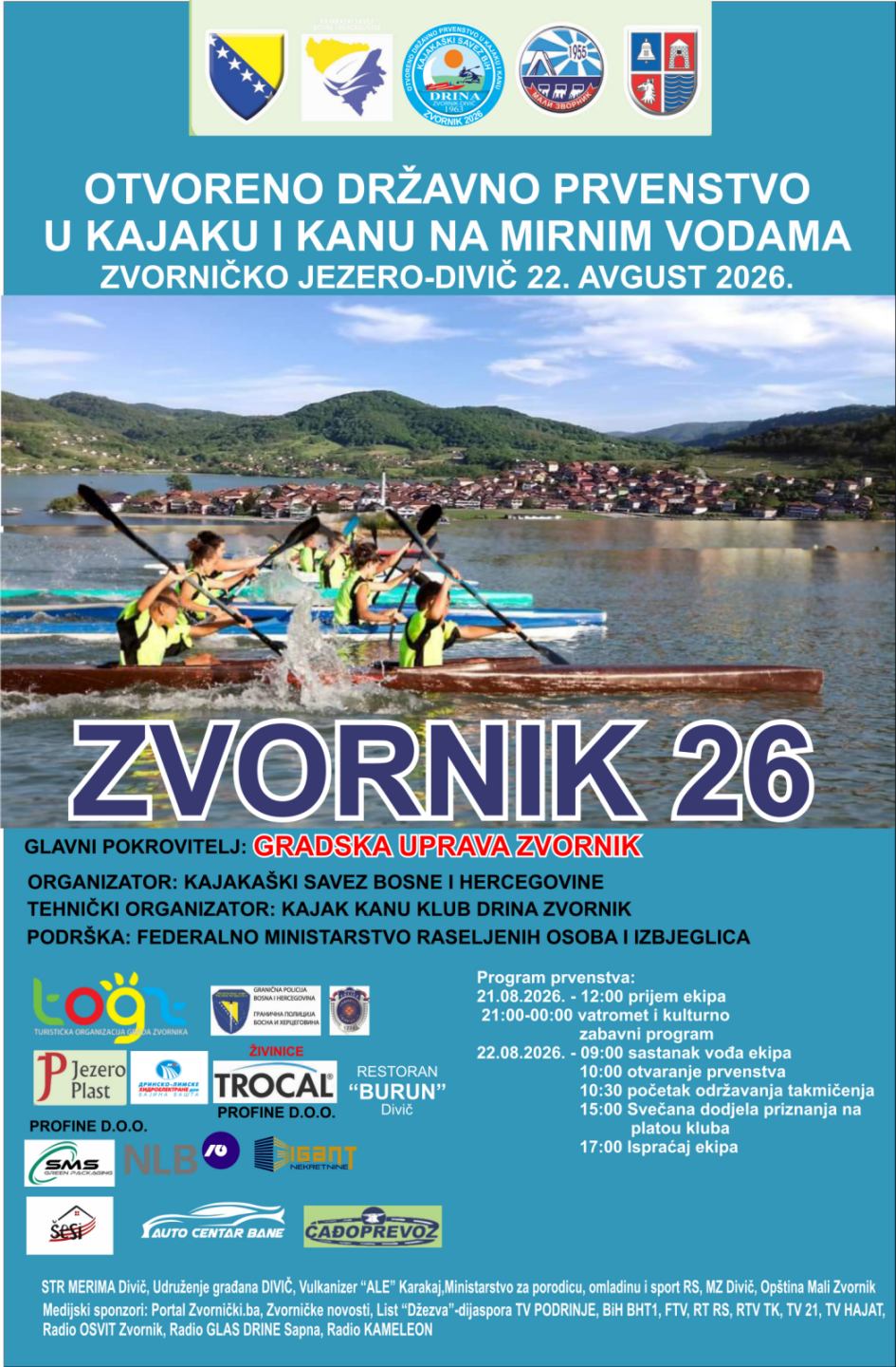 Zvorničko jezero domaćin velikog kajakaškog spektakla: U Divič stižu klubovi iz cijele BiH i Srbije