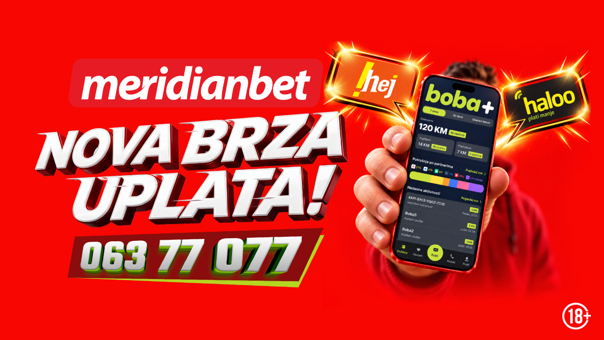 Meridian: Novi boba+ broj za brzu SMS uplatu