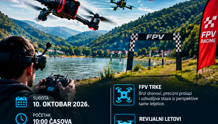 BRZINA, TEHNOLOGIJA I DRINA: Polom u subotu domaćin trka FPV dronova
