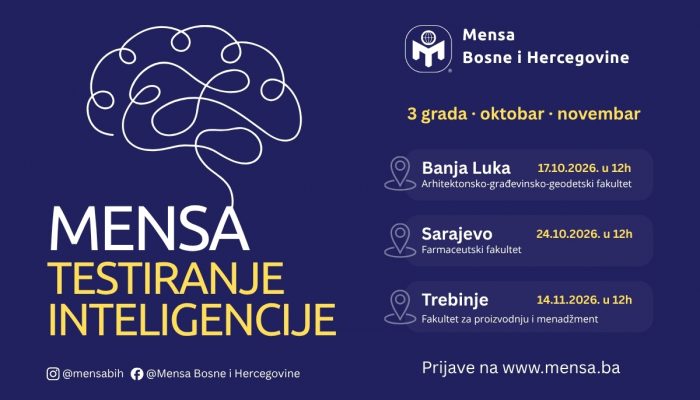 Prilika za sve koji žele saznati svoj IQ: Mensa BiH organizuje testiranje u Sarajevu i Banja Luci